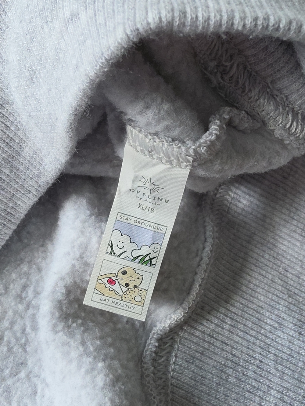 Offline Light Gray Cropped Crewneck Sweatshirt - Picture 6 of 7